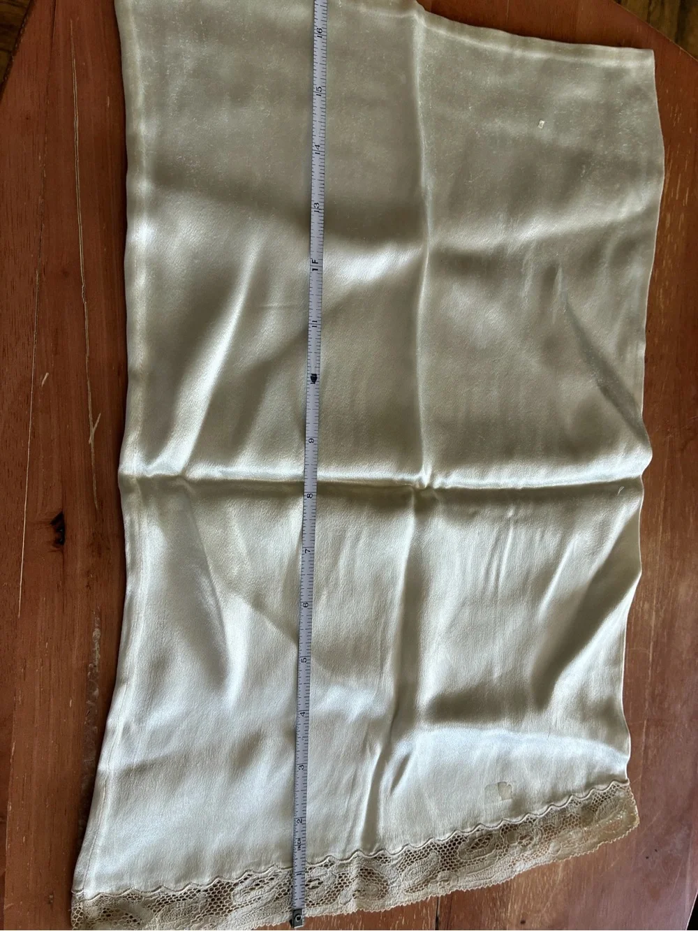 Silky Cream Pillowcase with Lace Trim